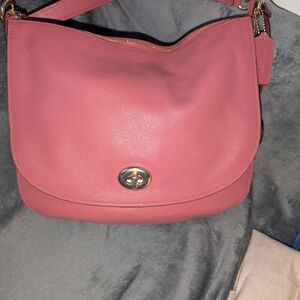 Coach Pink Leather Shoulder Bag